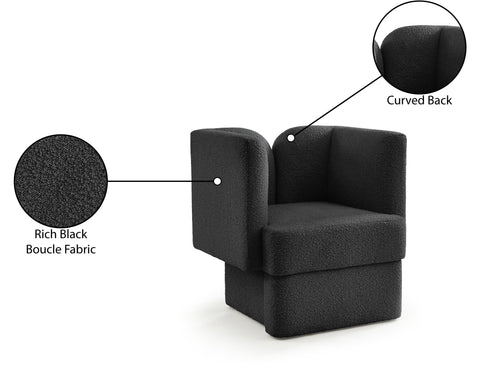 Arden Black Boucle Fabric Upholstered Chair, 1 Piece