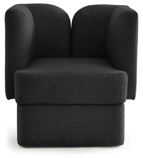 Arden Black Boucle Fabric Upholstered Chair, 1 Piece