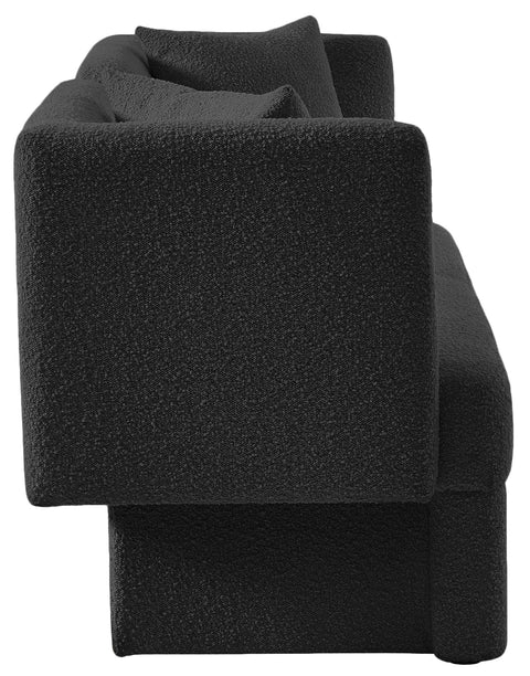 Arden 68" Black Boucle Fabric Upholstered Loveseat, 1 Piece