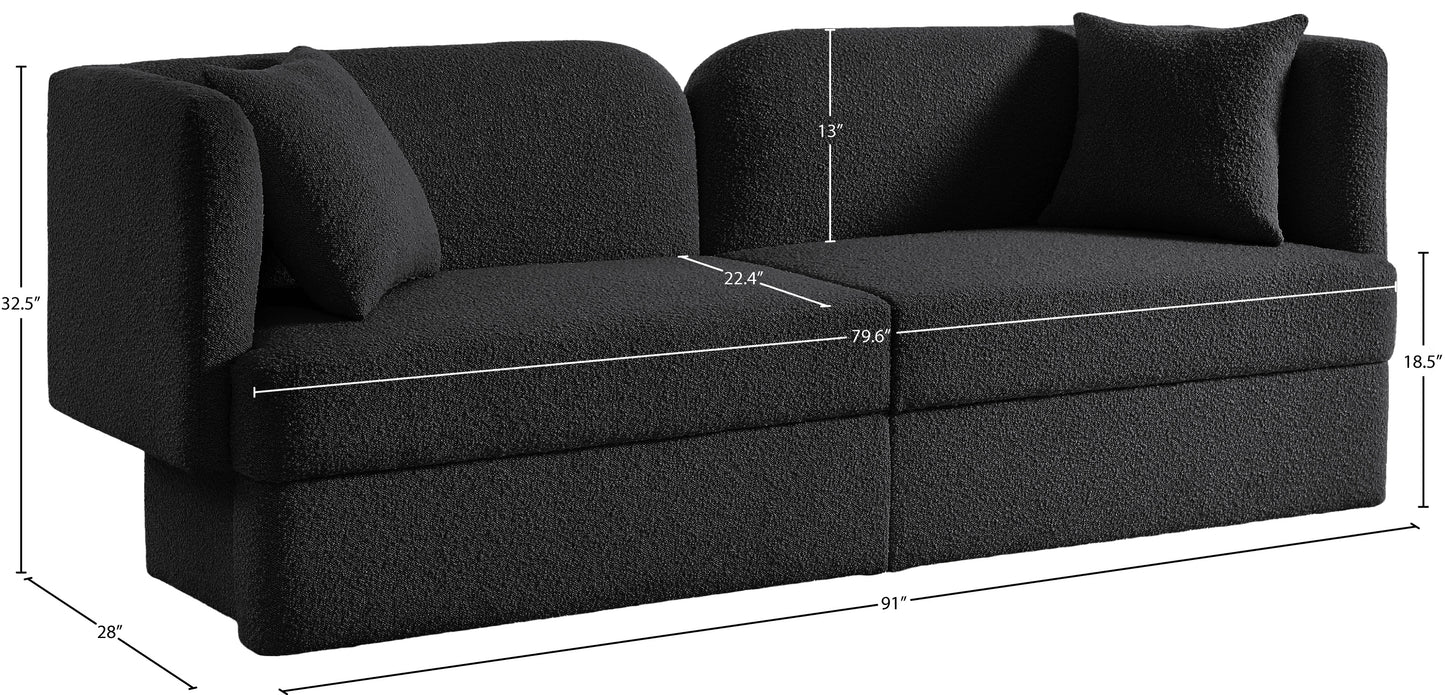 manchester black boucle fabric sofa s