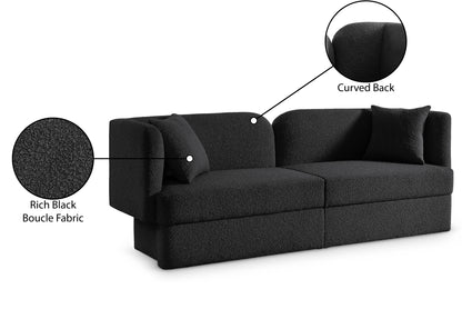 Manchester Black Boucle Fabric Sofa S