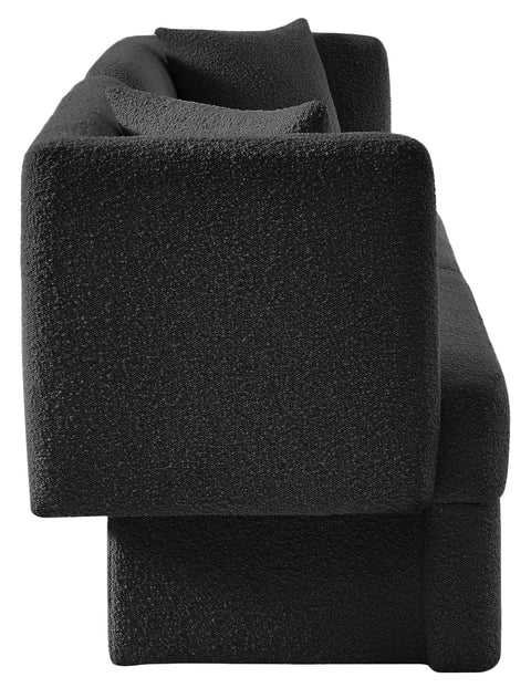 Arden 91" Black Boucle Fabric Upholstered Sofa, 1 Piece