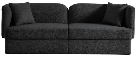 Arden 91" Black Boucle Fabric Upholstered Sofa, 1 Piece