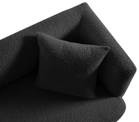 Arden 91" Black Boucle Fabric Upholstered Sofa, 1 Piece