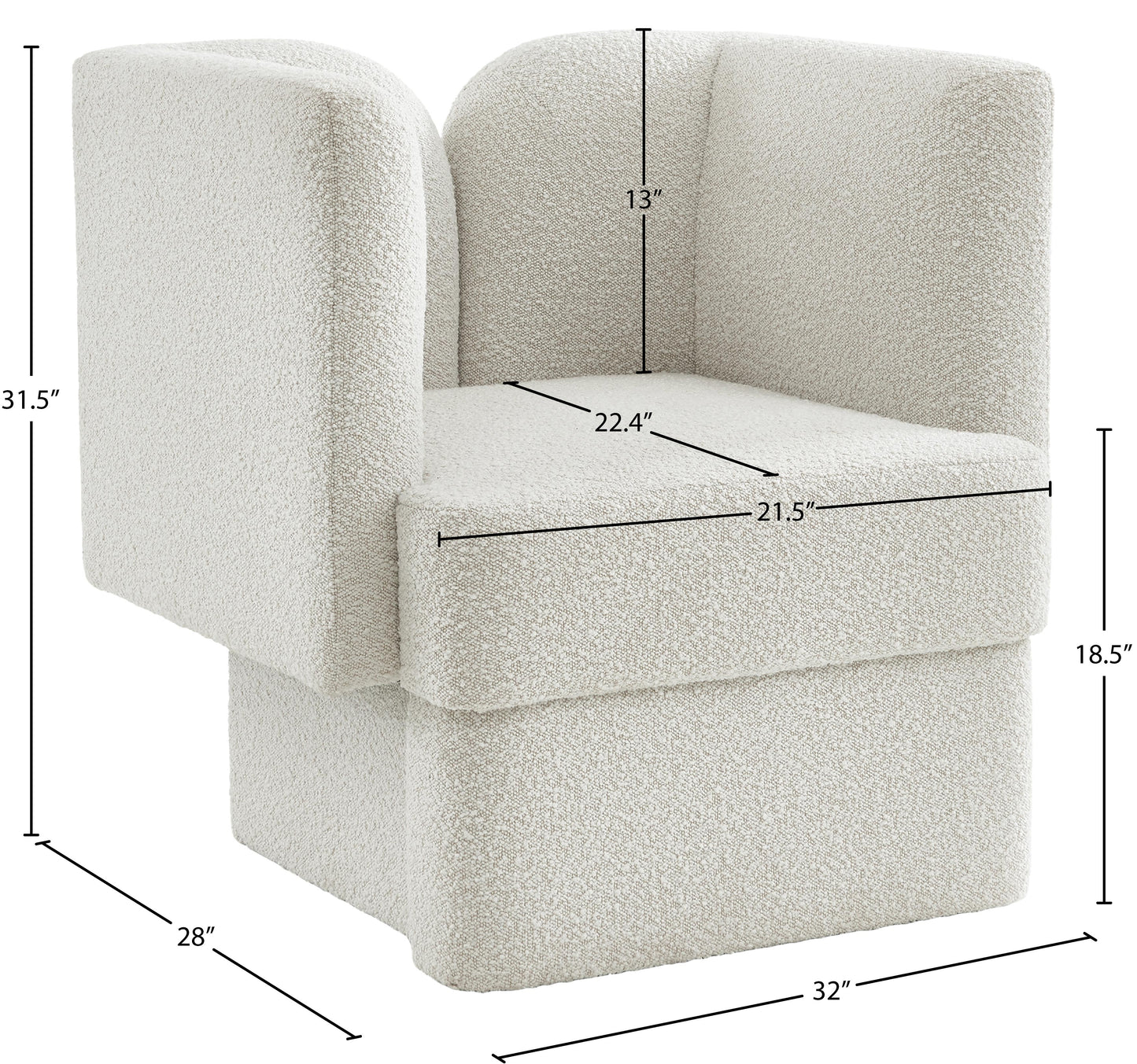 manchester cream boucle fabric chair c