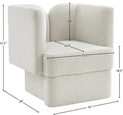 Manchester Cream Boucle Fabric Chair C