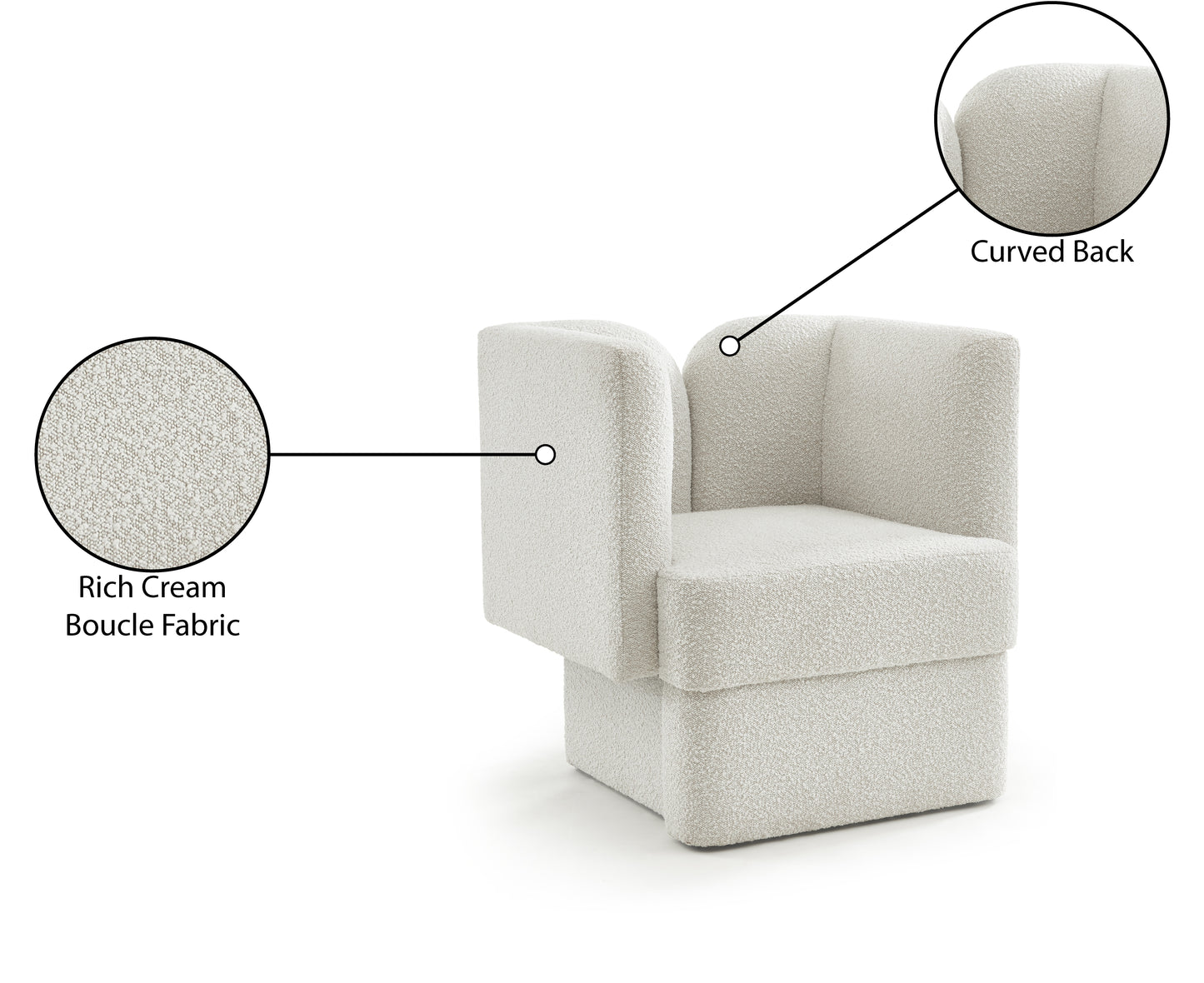 manchester cream boucle fabric chair c