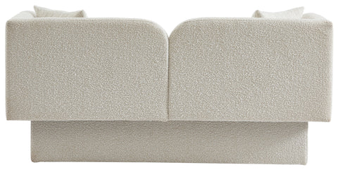 Arden 68" Cream Boucle Fabric Upholstered Loveseat, 1 Piece