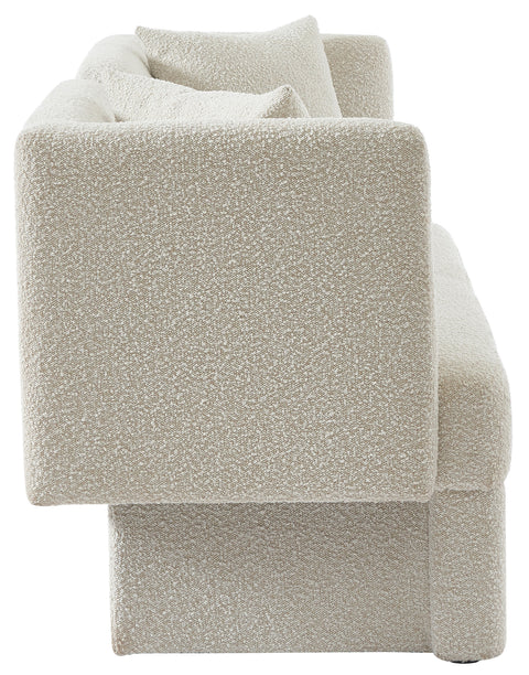 Arden 68" Cream Boucle Fabric Upholstered Loveseat, 1 Piece