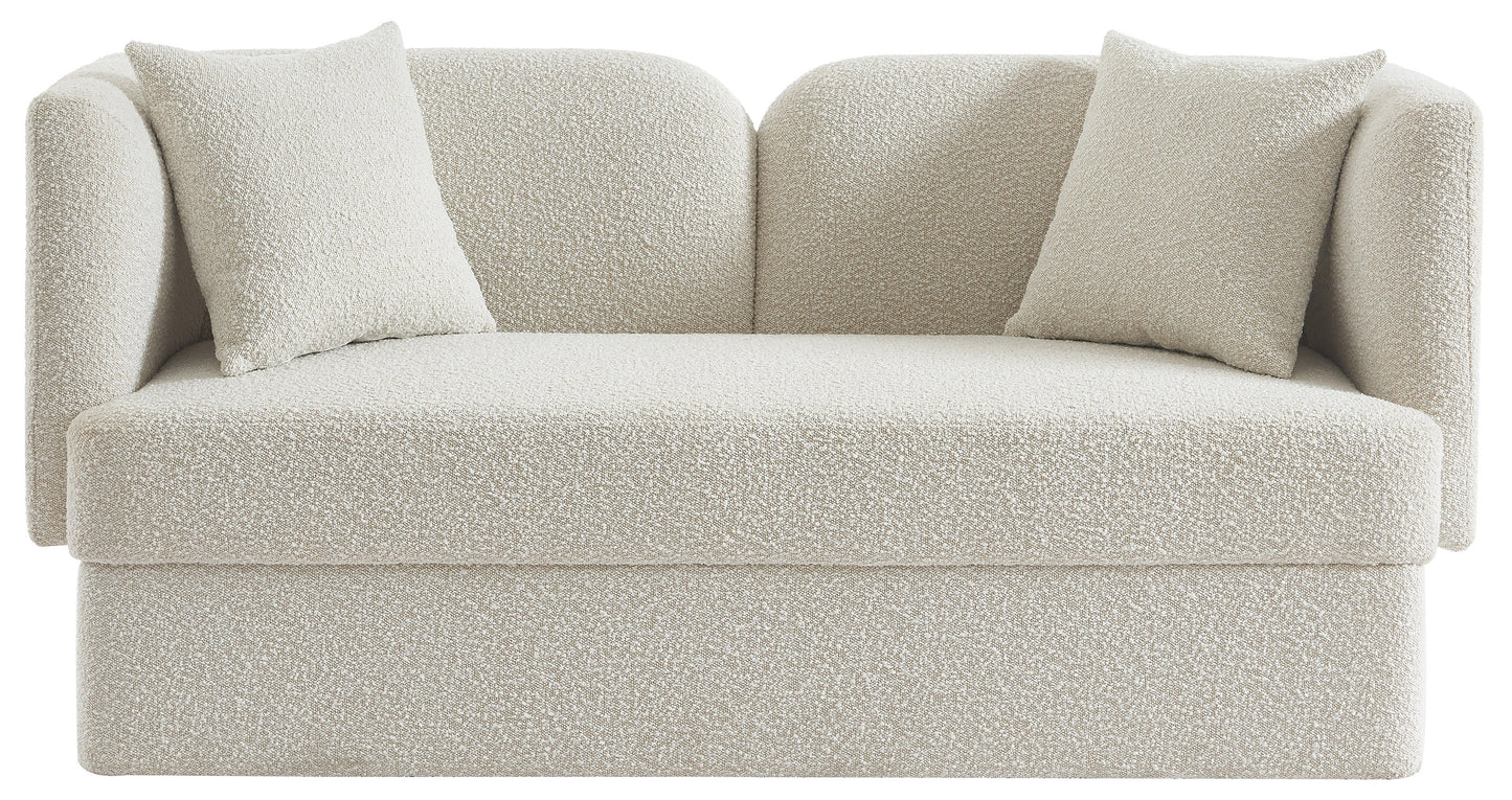 manchester cream boucle fabric loveseat l