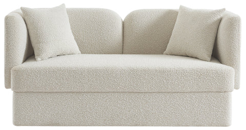 Arden 68" Cream Boucle Fabric Upholstered Loveseat, 1 Piece