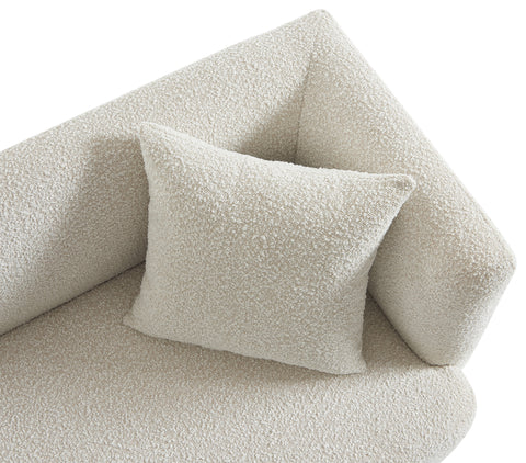 Arden 68" Cream Boucle Fabric Upholstered Loveseat, 1 Piece