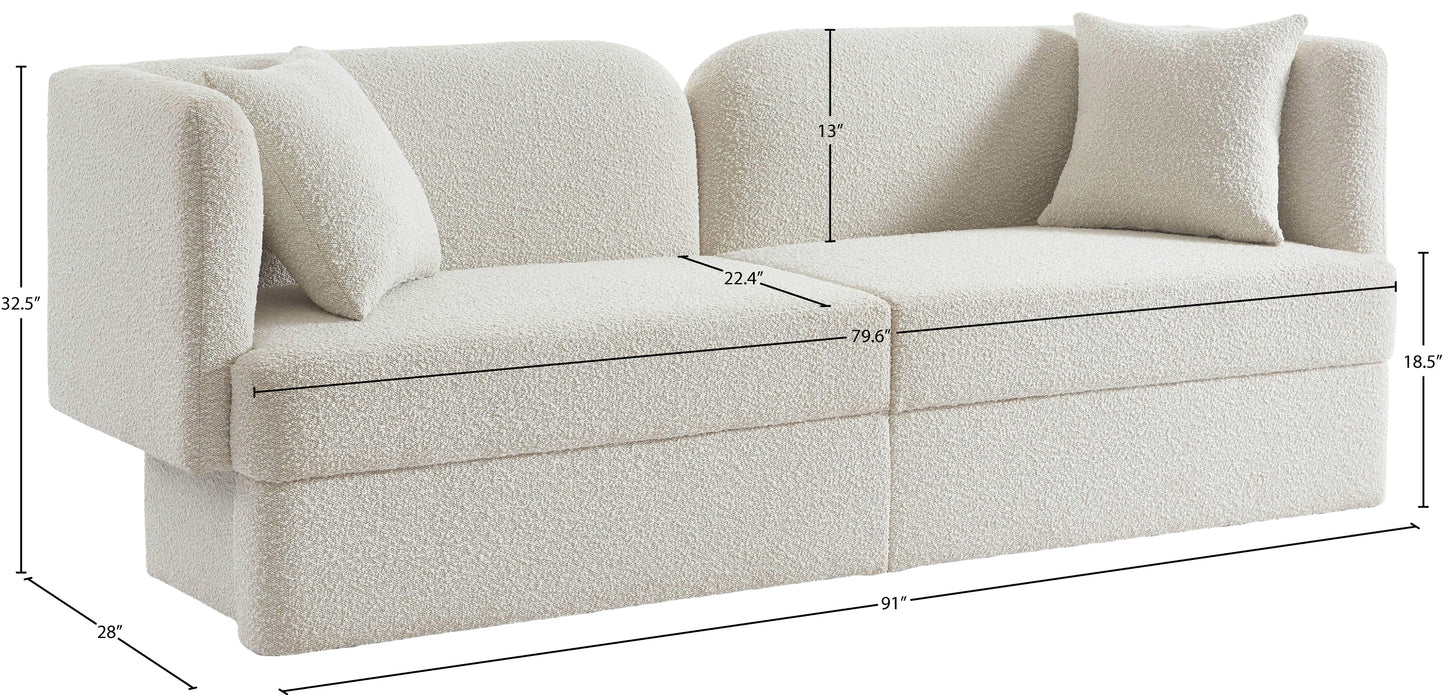 manchester cream boucle fabric sofa s