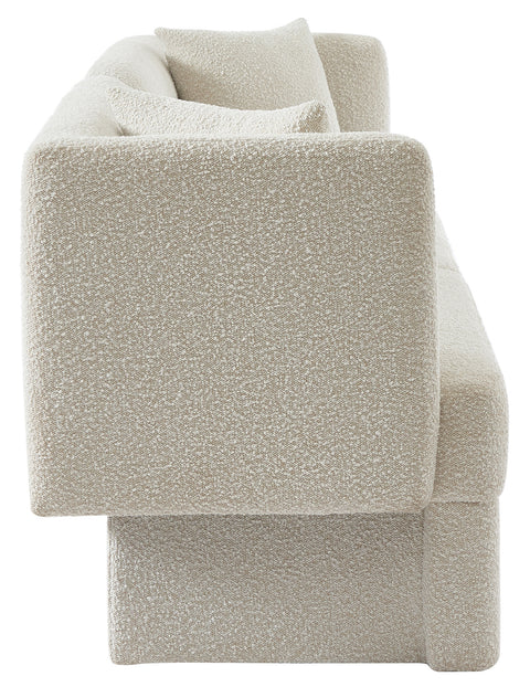 Arden 91" Cream Boucle Fabric Upholstered Sofa, 1 Piece