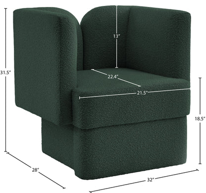 Manchester Green Boucle Fabric Chair C