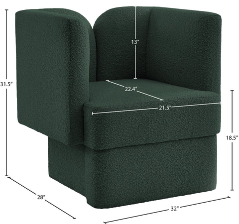 Arden Green Boucle Fabric Upholstered Chair, 1 Piece
