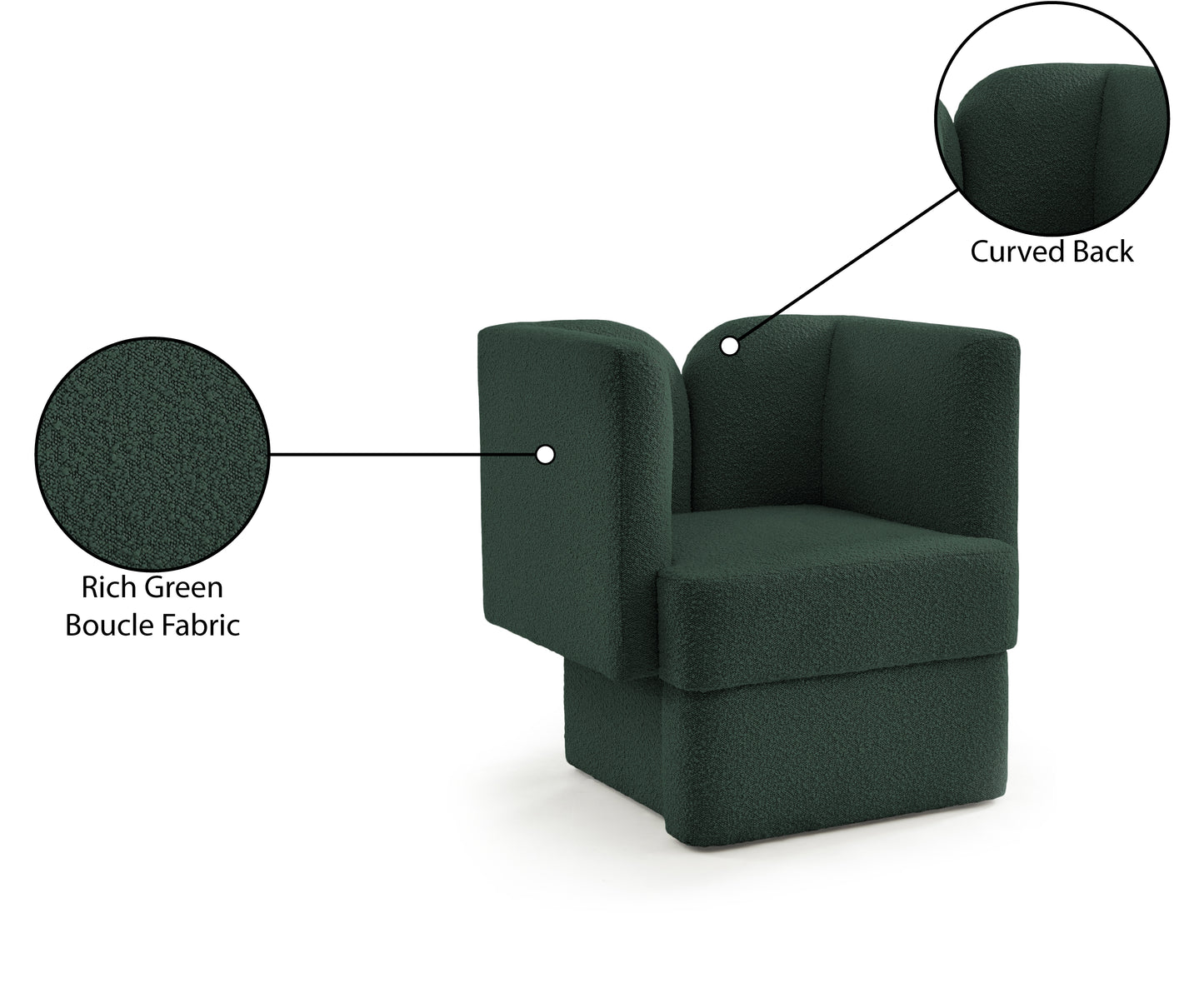 manchester green boucle fabric chair c