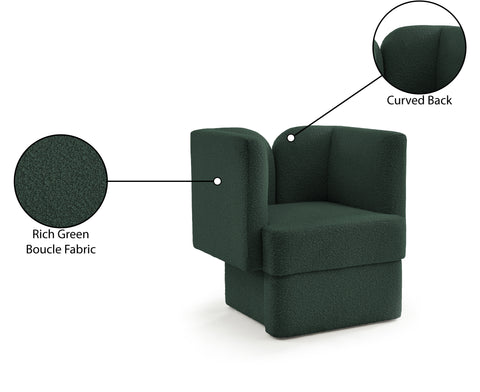 Arden Green Boucle Fabric Upholstered Chair, 1 Piece