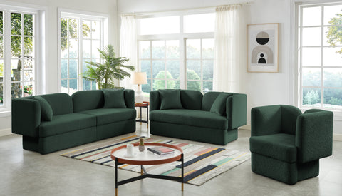 Arden Green Boucle Fabric Upholstered Chair, 1 Piece