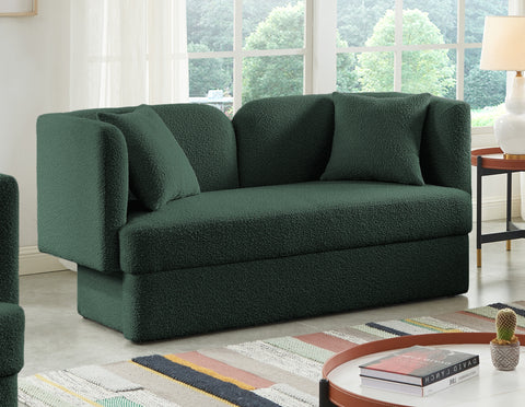 Arden 68" Green Boucle Fabric Upholstered Loveseat, 1 Piece