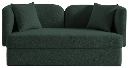 Manchester Green Boucle Fabric Loveseat L