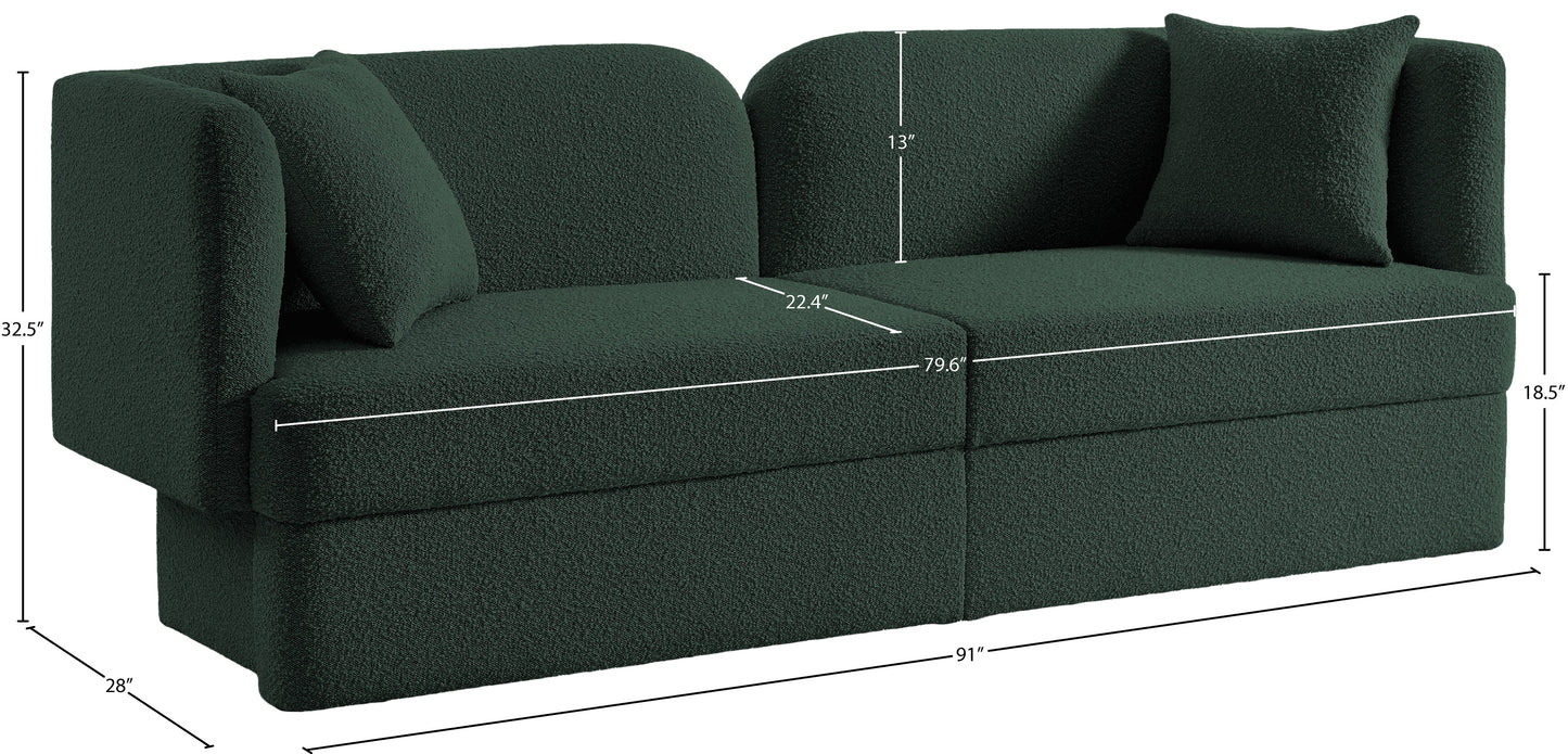 manchester green boucle fabric sofa s