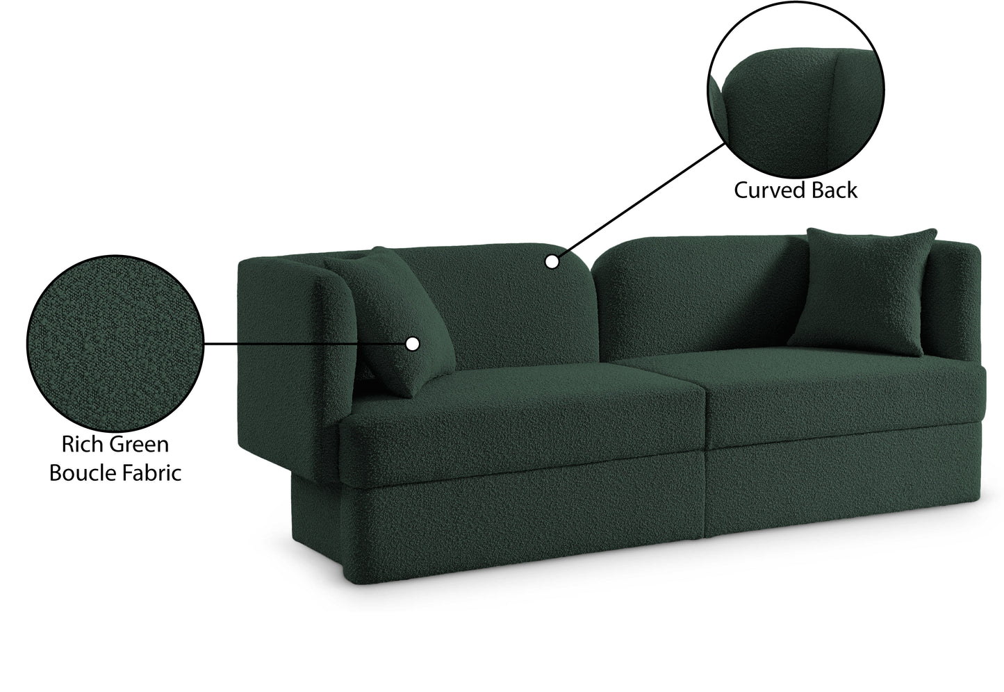 manchester green boucle fabric sofa s