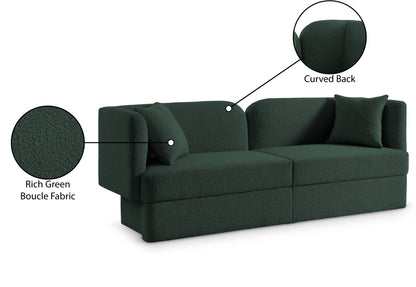 Manchester Green Boucle Fabric Sofa S