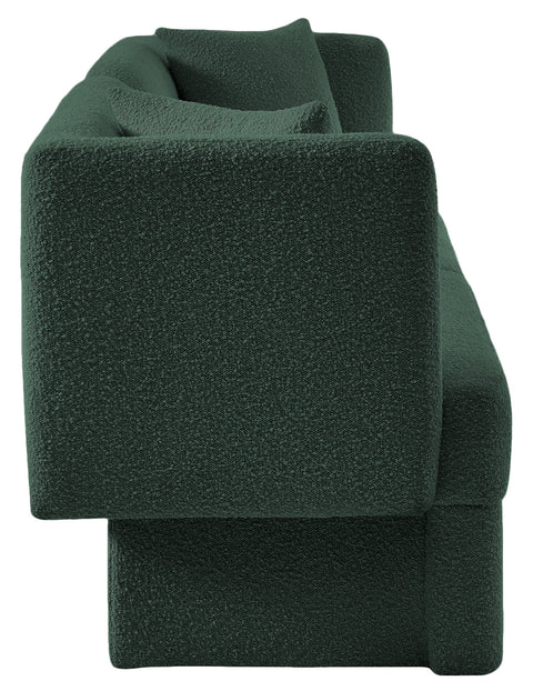 Arden 91" Green Boucle Fabric Upholstered Sofa, 1 Piece
