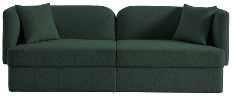 Arden 91" Green Boucle Fabric Upholstered Sofa, 1 Piece
