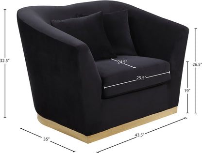 Quadra Black Velvet Chair C