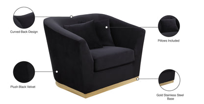 Quadra Black Velvet Chair C