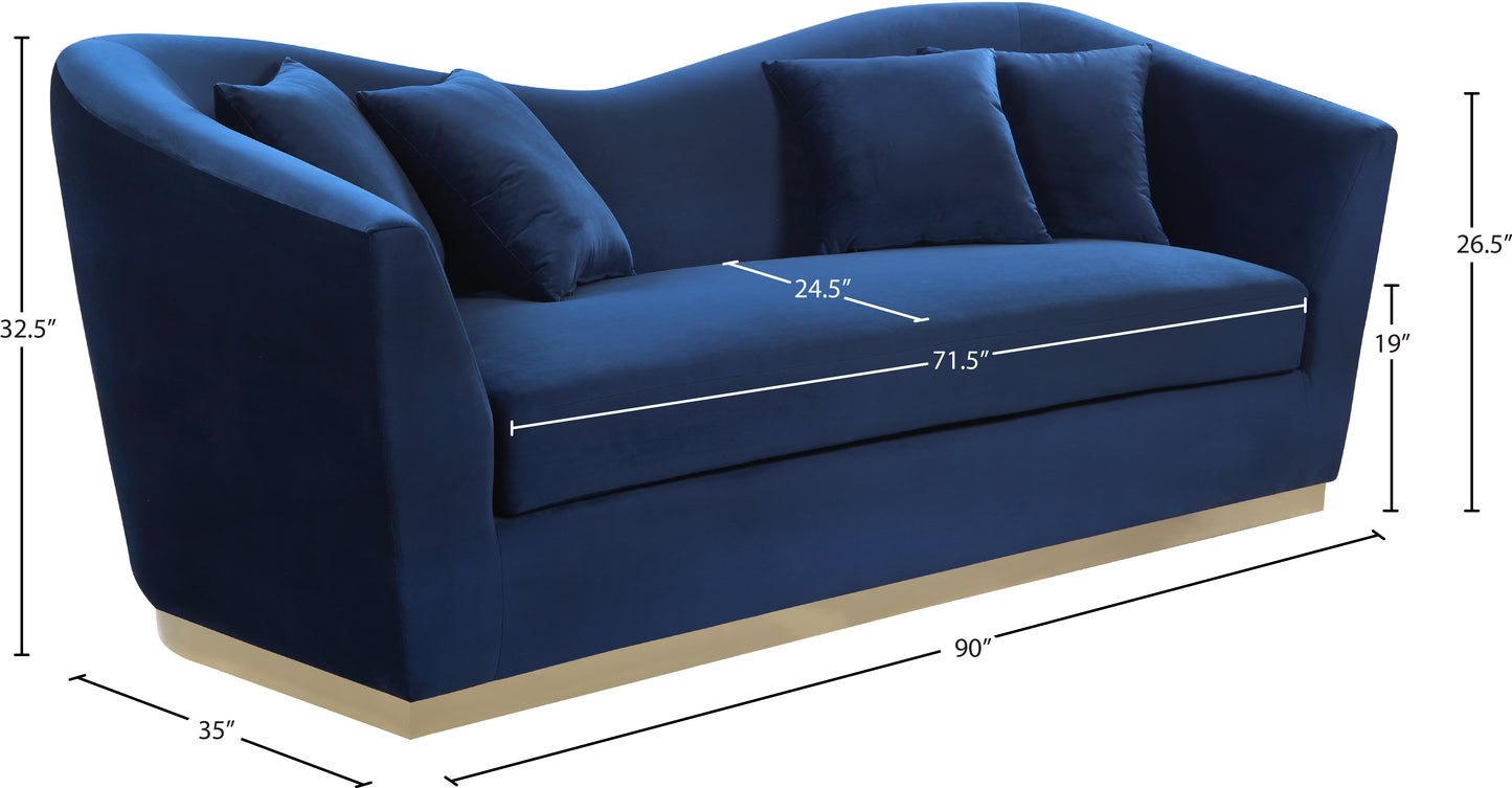 quadra navy velvet sofa s