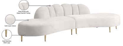 Preston Cream Velvet 2pc. Sectional Sectional