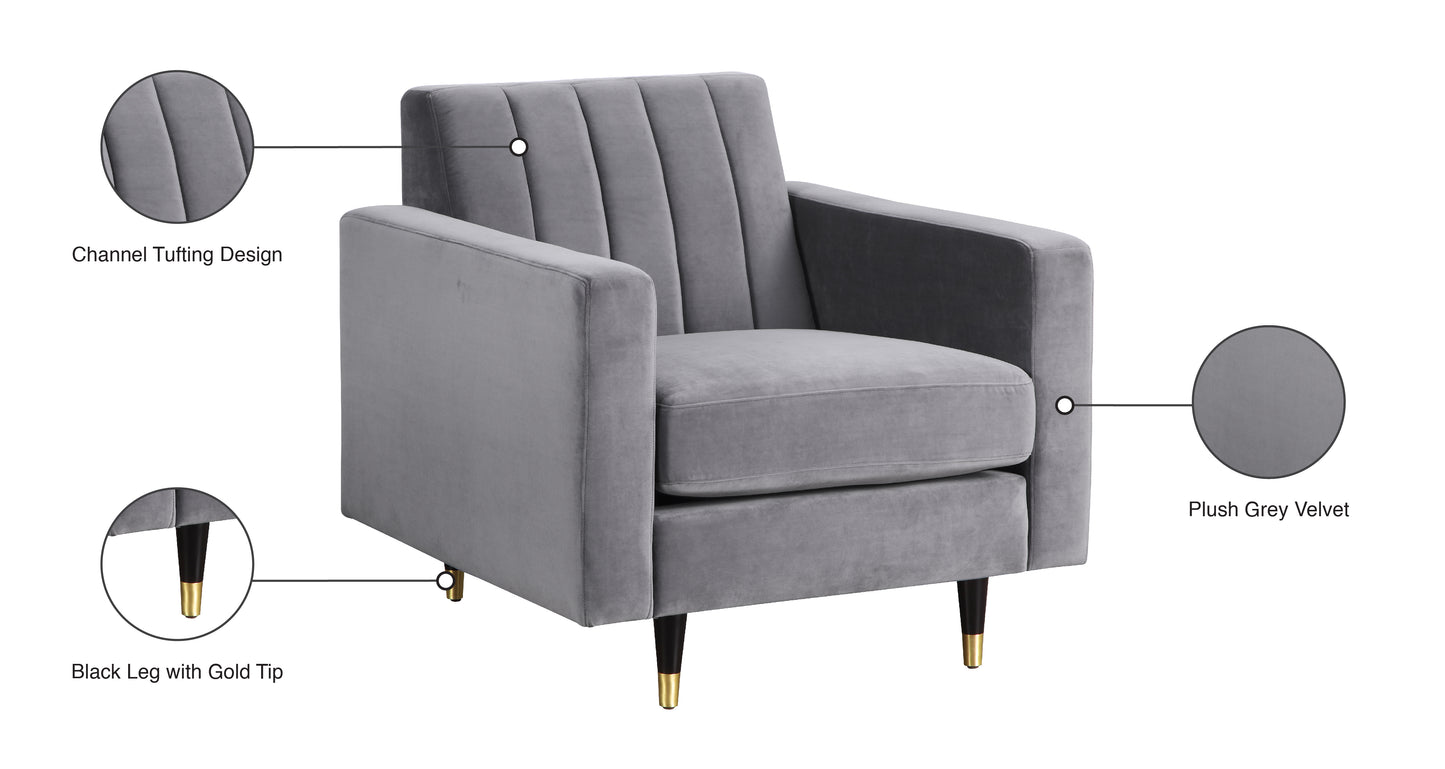 brandy grey velvet chair c