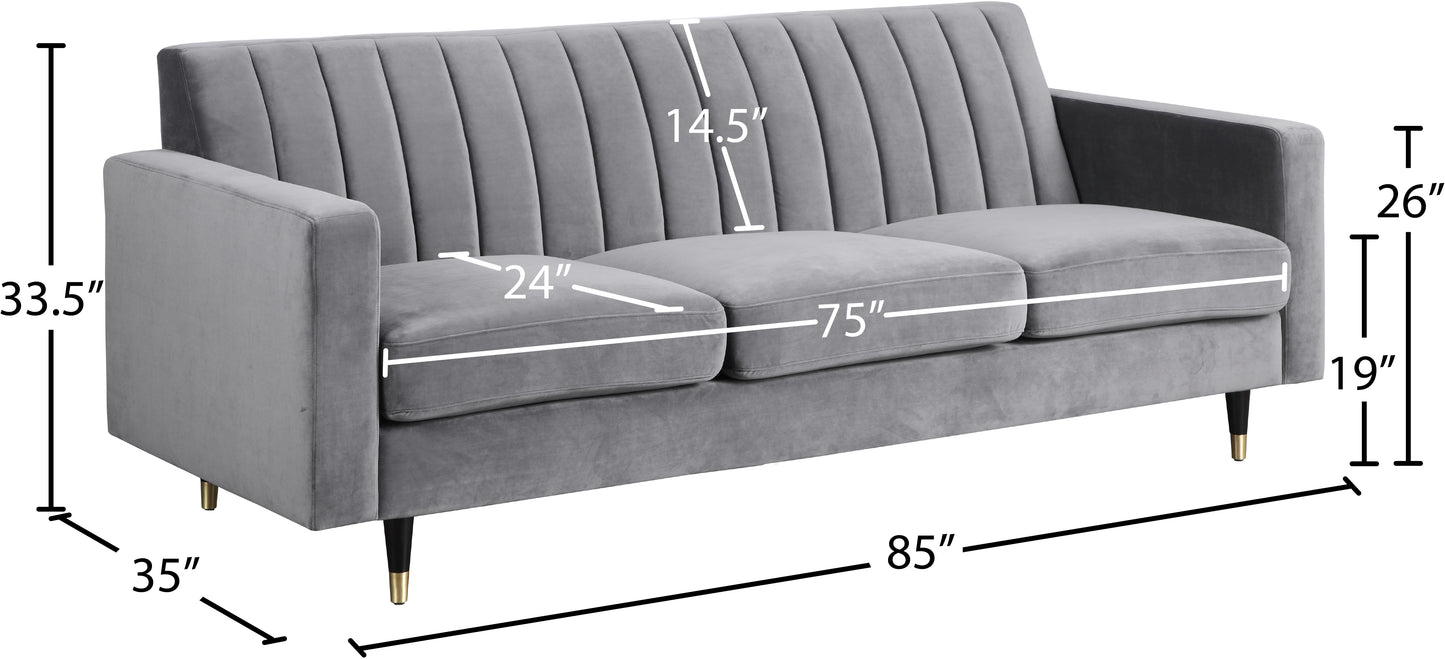 brandy grey velvet sofa s