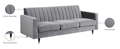 Brandy Grey Velvet Sofa S