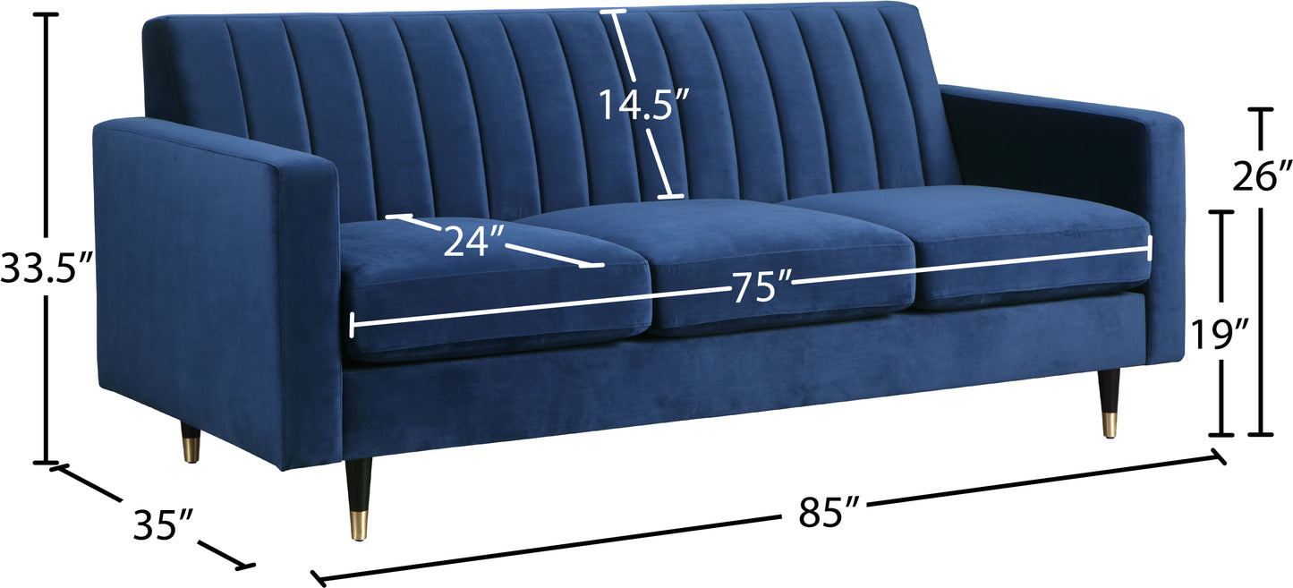 brandy navy velvet sofa s