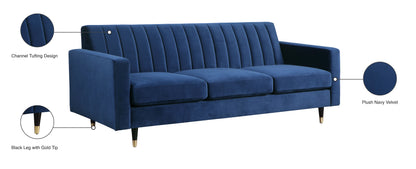 Brandy Navy Velvet Sofa S