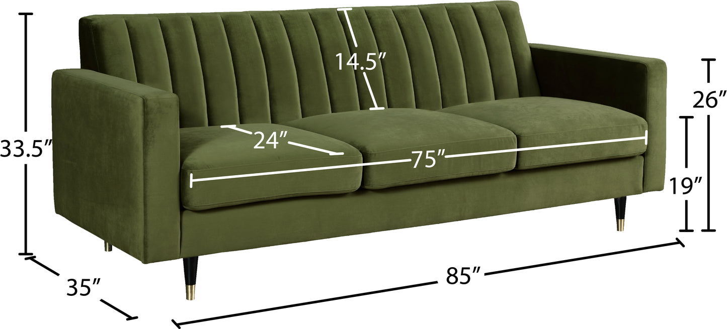 brandy olive velvet sofa s