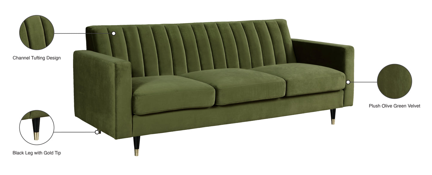 brandy olive velvet sofa s