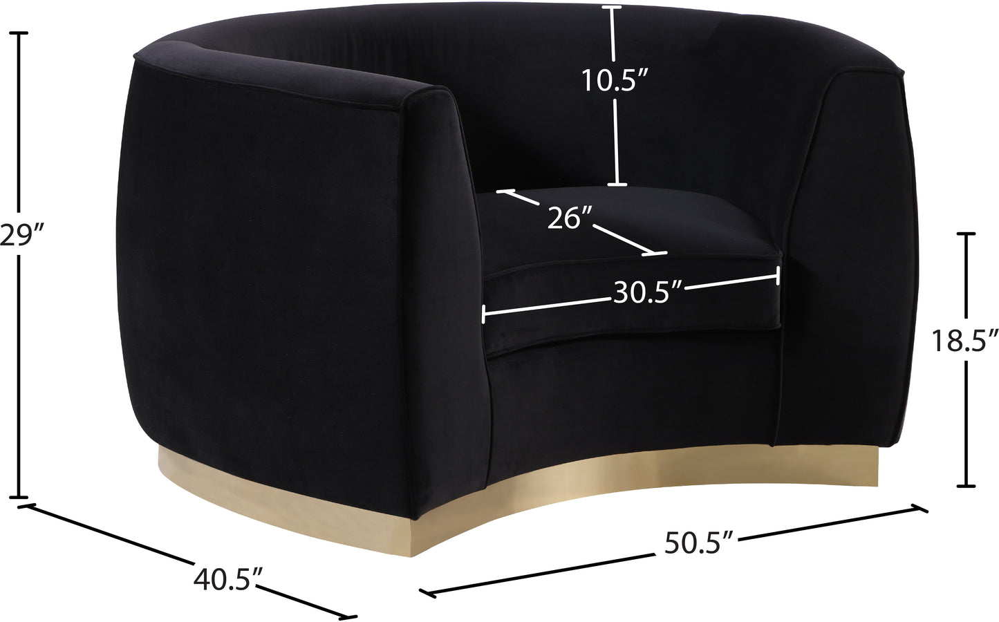 allure black velvet chair c