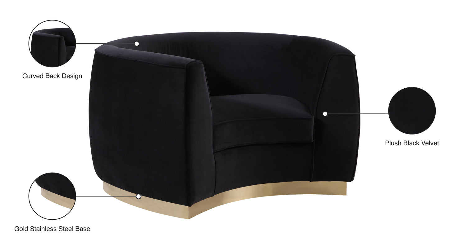 allure black velvet chair c