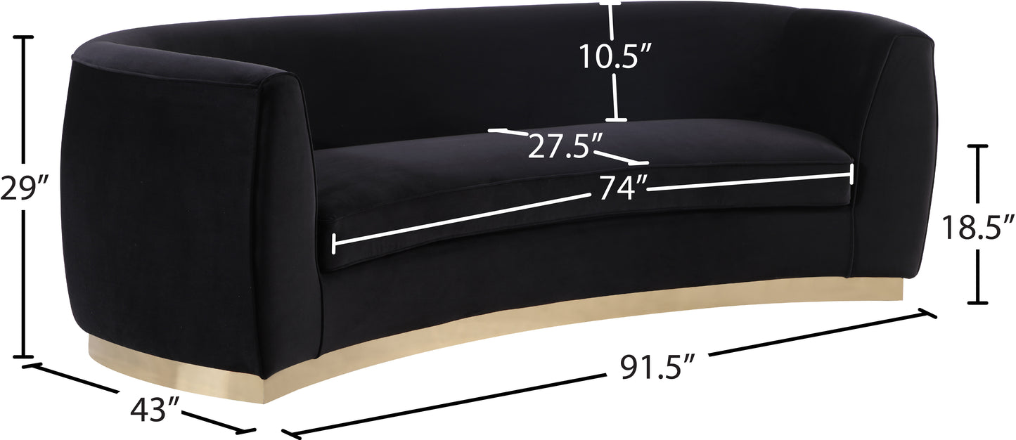 allure black velvet sofa s