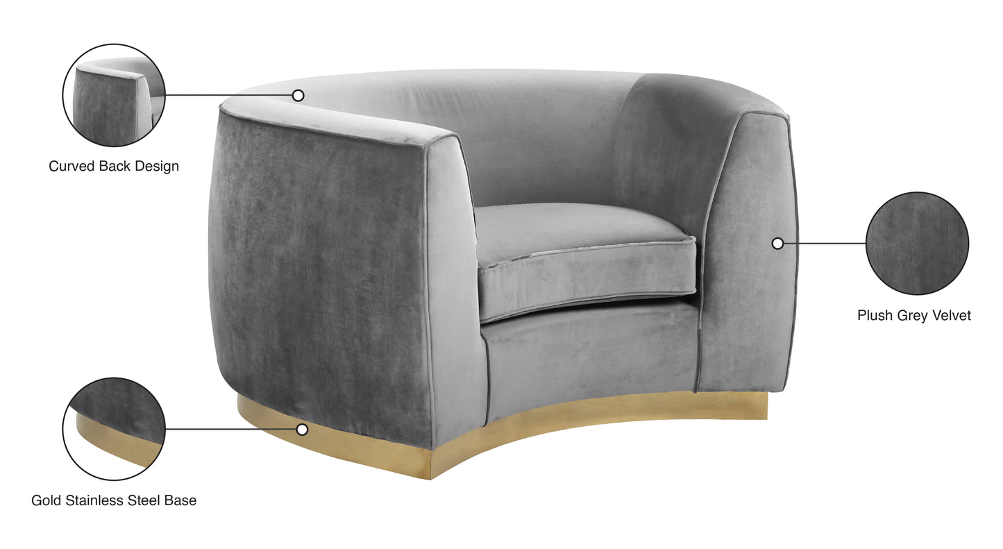 allure grey velvet chair c