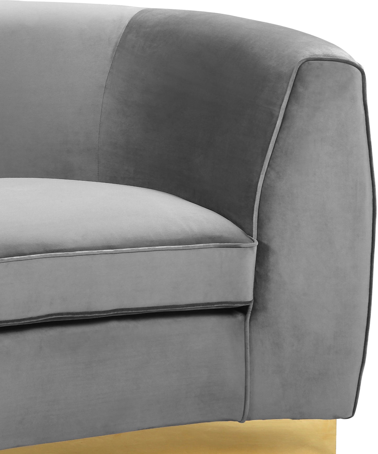 allure grey velvet loveseat l