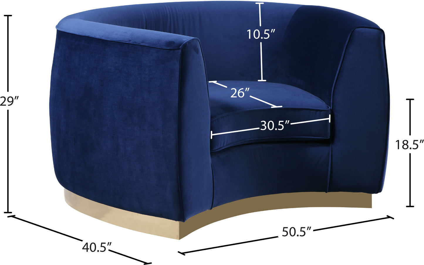 allure navy velvet chair c