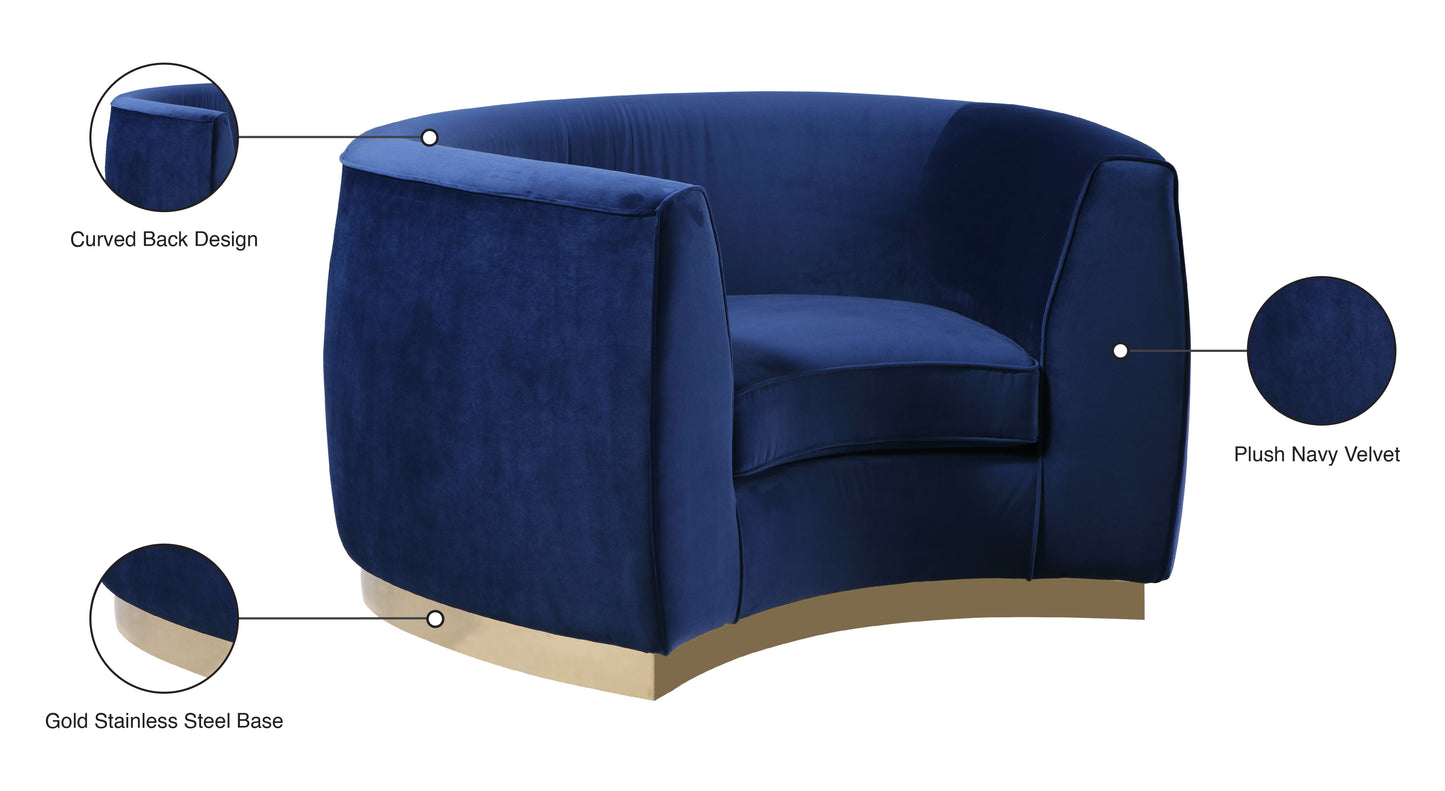 allure navy velvet chair c