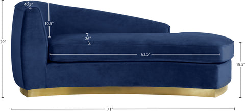 Allure Navy Velvet Chaise Chaise