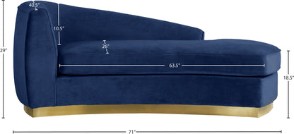 Woodloch Navy Velvet Chaise